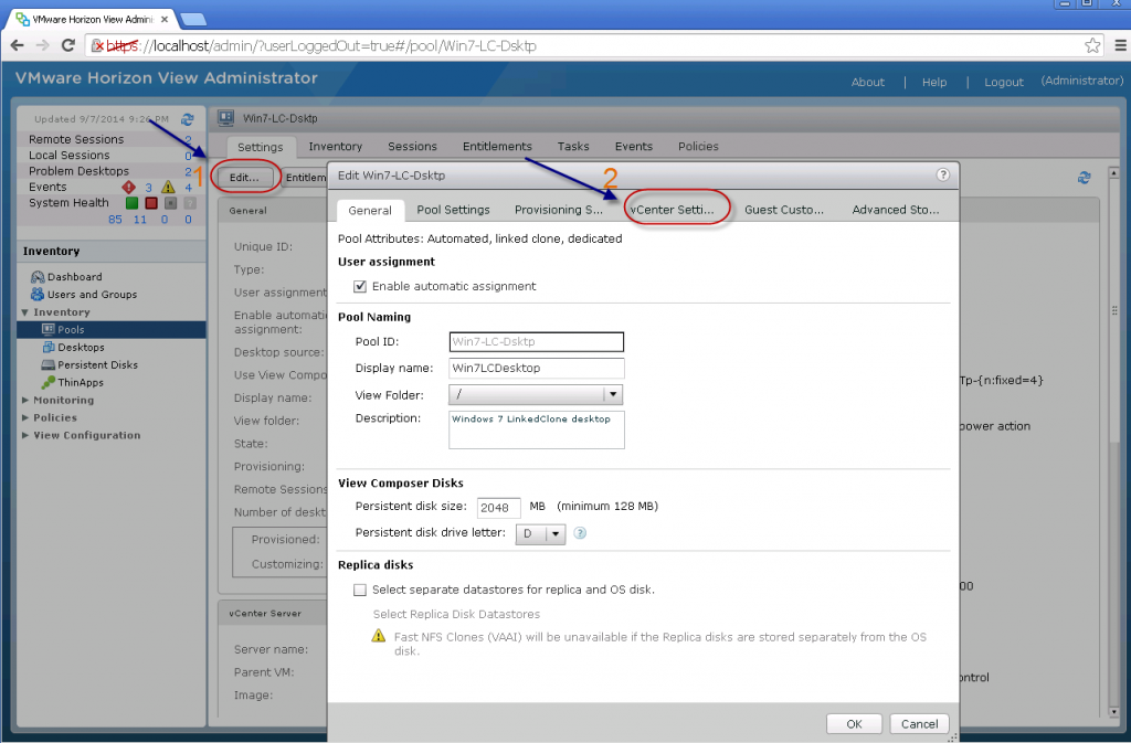 VMware Horizon View 7链接克隆池迁移新存储