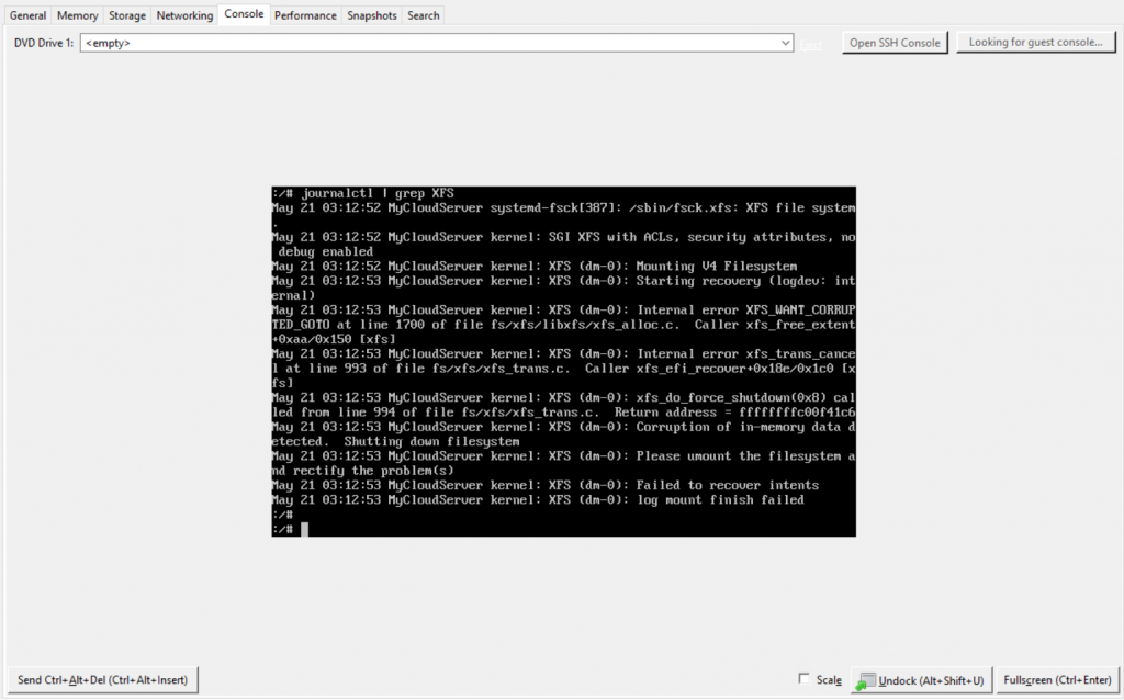 CentOS 7意外断电导致报错XFS (dm-0):Failed to recover intents无法启动