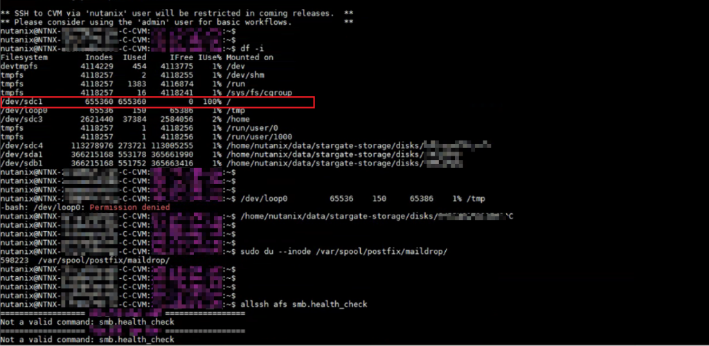 Nutanix CVM inode 写满造成集群崩溃的故障处置